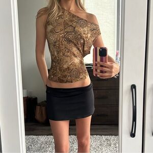 Vintage brown and gold boatneck tank top